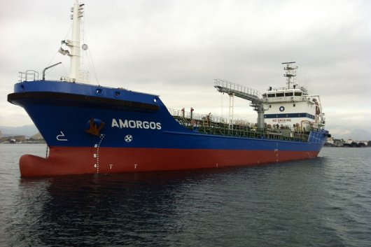 Aegean Marine Petroleum's vessel, the Amorgos.