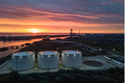Geos Group's MGO storage terminal in the Northumberland port of Blyth, UK.
