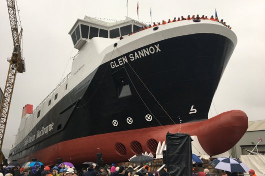 The UK's first LNG-fuelled passenger ferry, the MV Glen Sannox, was launched in Glasgow on November 21, 2017.