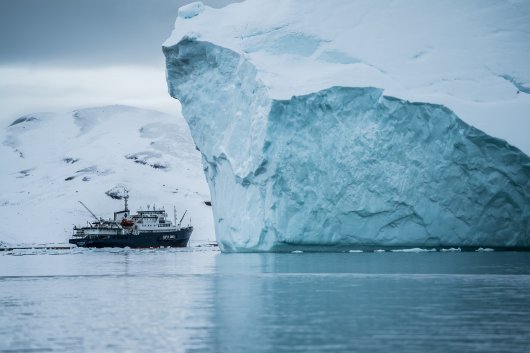 Vessel pictured off the coast of Greenland.
