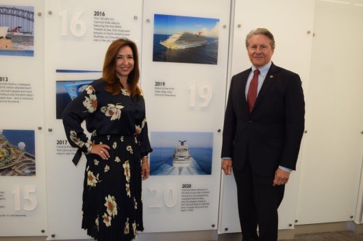 Pictured (left to right): Christine Duffy, president of Carnival Cruise Line, and Captain John Murray, Canaveral Port Authority Port Director and CEO.