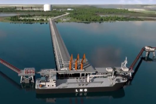 A rendering of Eagle LNG's bunkering facility at its proposed LNG liquefaction and distribution plant in Jacksonville, Florida.