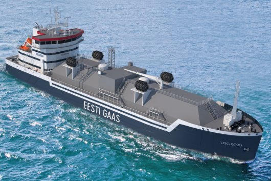 A rendering of Eesti Gaas's LNG bunkering vessel, the LGC 6000, which is to operate in the north-east region of the Baltic Sea.