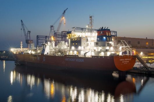 The LNG vessel Coral EnergICE is owned by Anthony Veder and chartered by LNG bunker supplier Skangas.