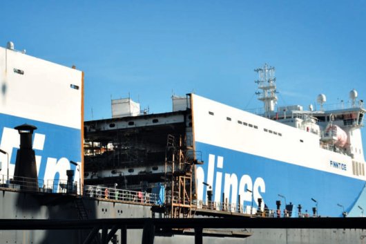 The Finntide was the first of Finnlines' Breeze-class ships to be lengthened at Remontowa shipyard in Gdansk.