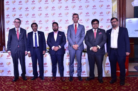 Representatives of GP Global and Cepsa at the signing of the agreement in Mumbai, India.