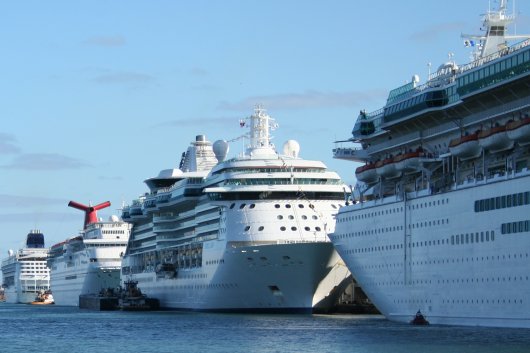 Seasonal business in the cruise hub of Florida contributed to profitability, CFO Ira Birns said. Pictured: Cruise ships docked in Miami, Florida.