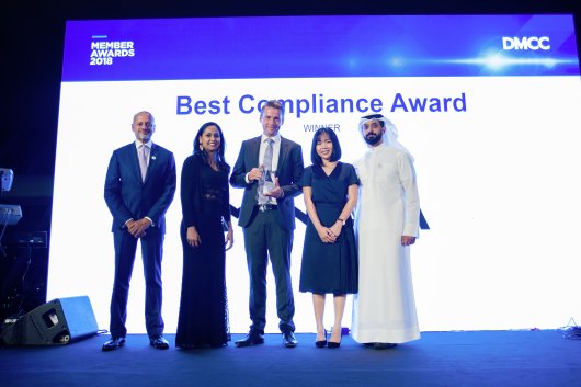 Monjasa's Compliance Assistant, Meg Barcellano, and Group CEO Anders Ostergaard were handed the 'Best Compliance Award' at the DMCC Member Awards 2018, held in Dubai on April 30.