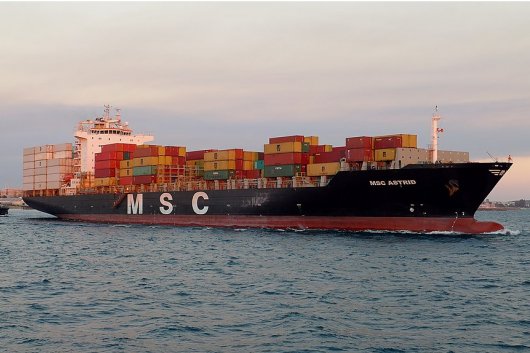The MSC Astrid departing from Fremantle, Australia, in May 2015.