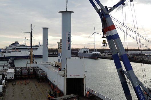 Norsepower Rotor Sail Solution installed aboard the ro-ro carrier M/S Estraden.