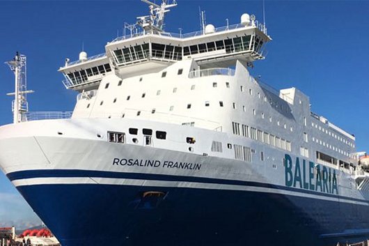 Balearia's ferry, the Rosalind Franklin, is fitted with an exhaust gas cleaning (or 'scrubber') system.