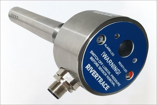 Rivertrace's Smart WiO Sensor is designed for preventative maintenance protocols and condition-based monitoring for lubricating and hydraulic oil, detecting water presence to avoid costly damage and premature wear with early warnings from pre-set alarms. 