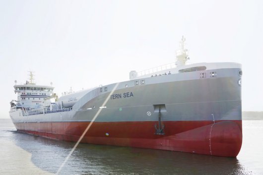 The Terntank-operated Tern Sea runs on a Wartsila 5RT-flex 50DF LNG dual-fuel engine and is able to burn both LNG and LBG.