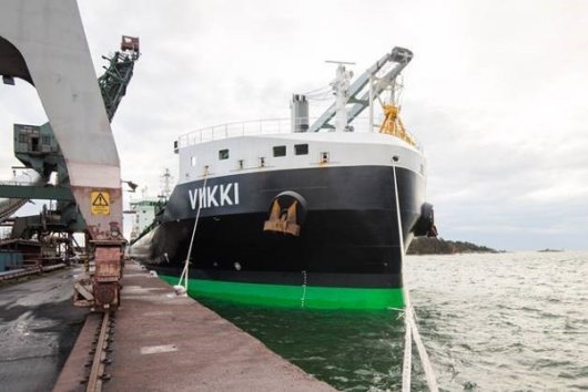 ESL Shipping's LNG-fuelled dry cargo vessel, Viikki, pictured at at Oxelosund, Sweden, after arriving from Japan via the Northeast Passage on October 31, 2018.