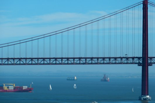 Ponte 25 de Abril Bridge in Lisbon.