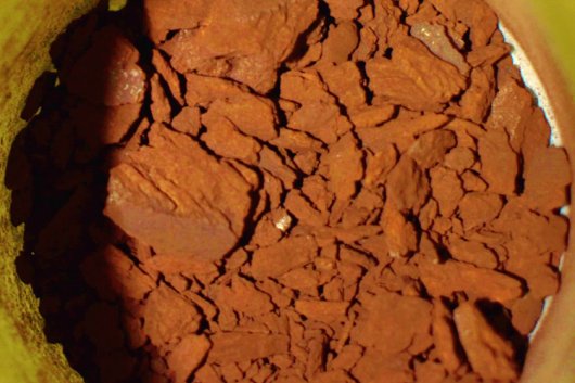 An example of the red deposits analysed at Chevron laboratories.
