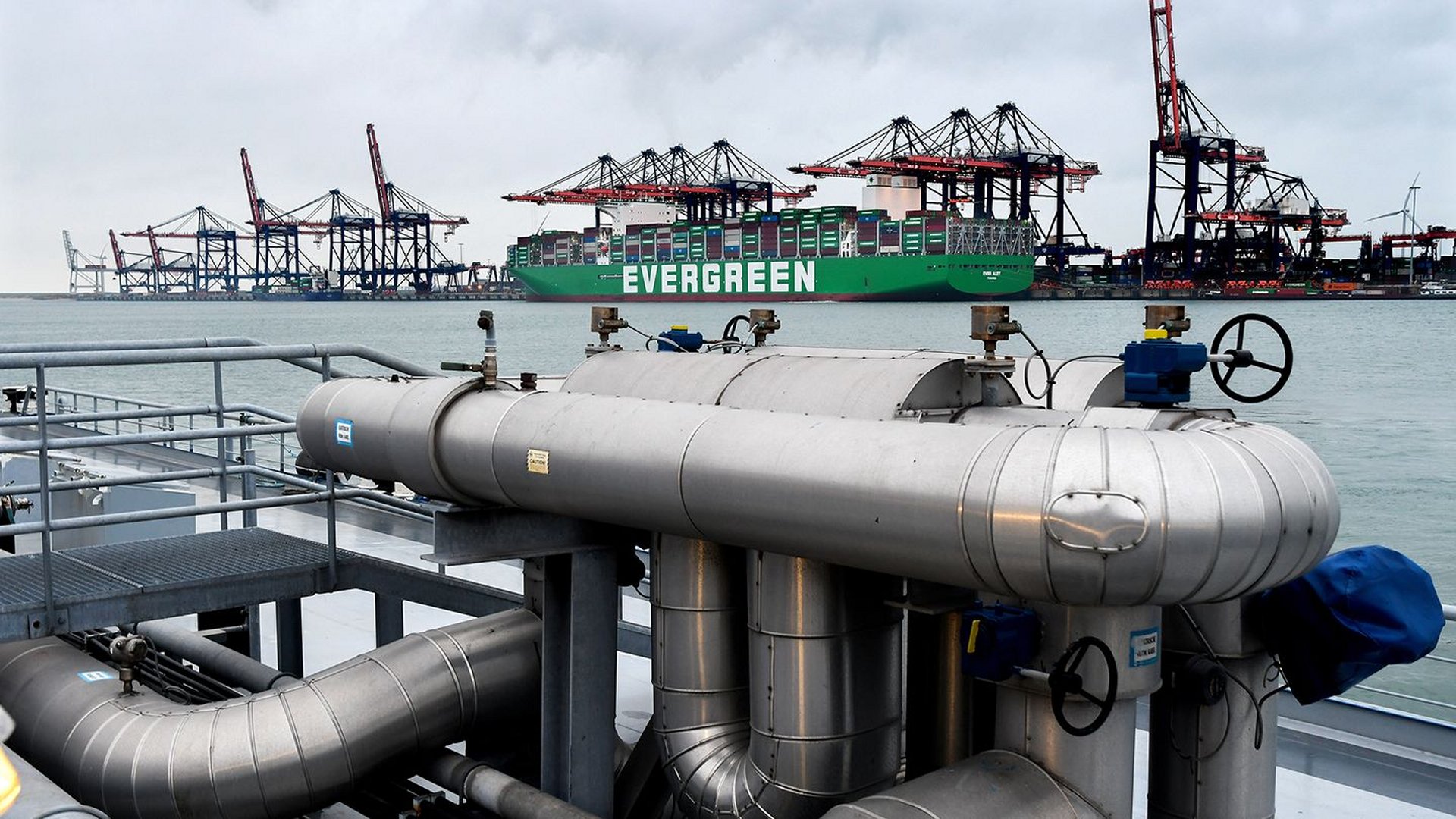 A bunker measuring system pictured at the port of Rotterdam.