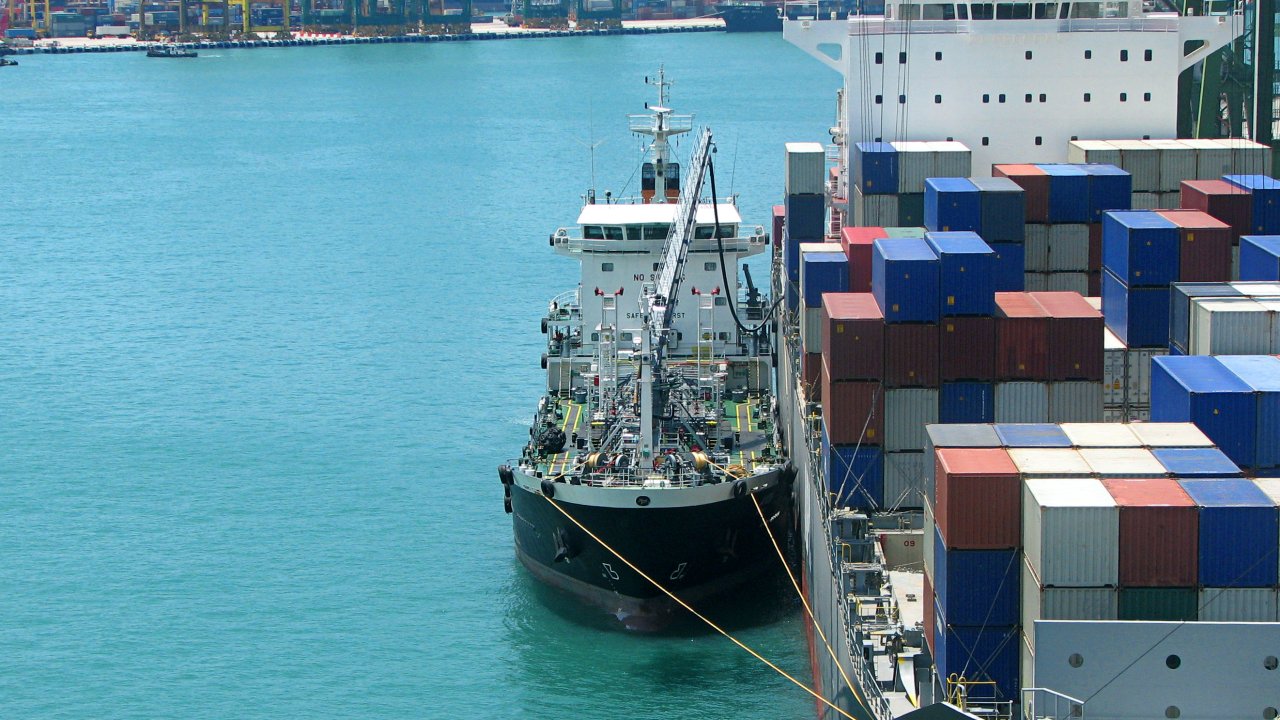 Bunker delivery at anchorage.