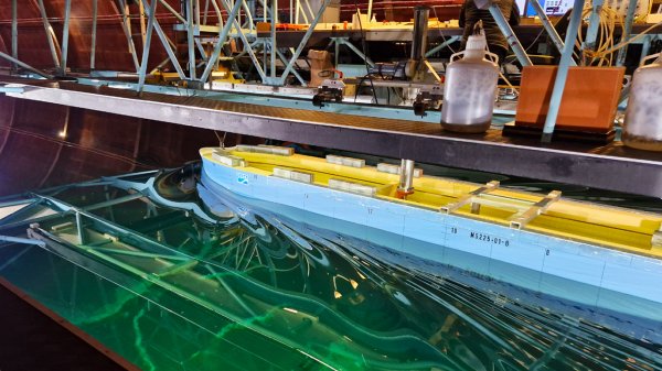 Model testing for Green Handy methanol-powered vessel.
