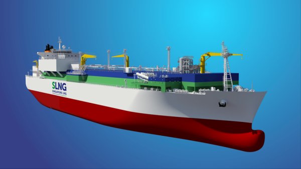 Illustration of Singapore's first floating LNG terminal.