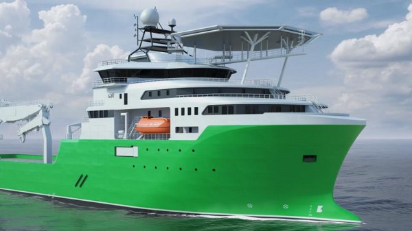 Ship design for a DEME offshore construction vessel (OCV).
