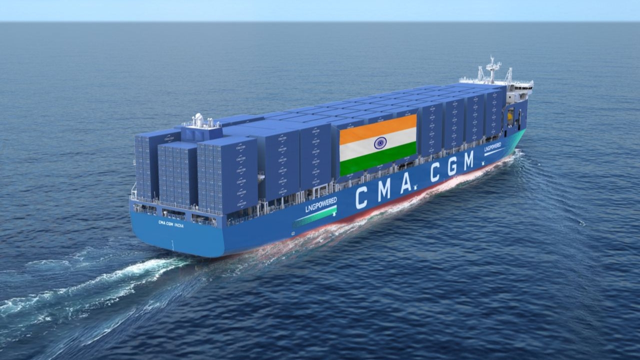 CMA CGM LNG-powered containership illustration.