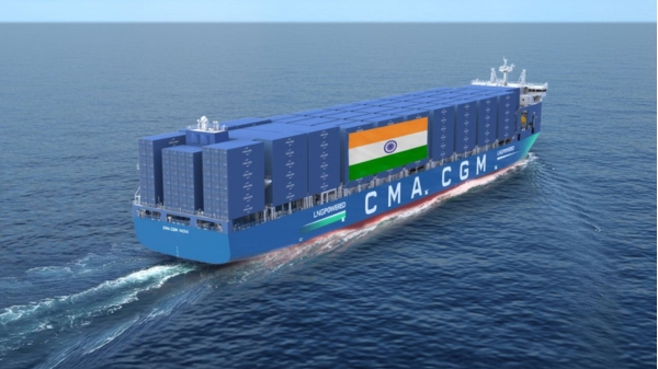 CMA CGM LNG-powered containership illustration.