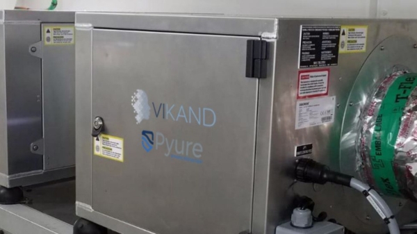 Vikand air purification system unit powered by Pyure Technology.