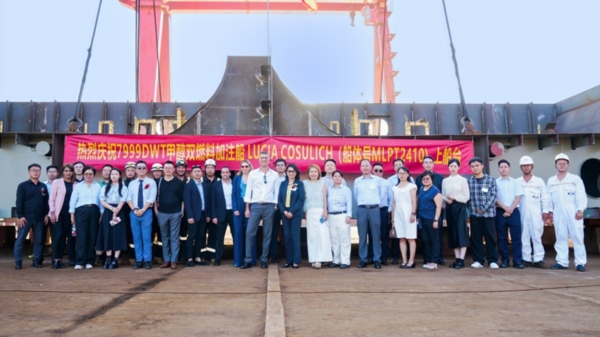 Lucia Cosulich keel-laying ceremony.