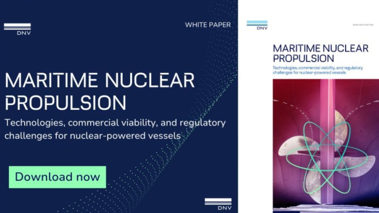 Graphic announcing release of DNV Maritime Nuclear Propulsion White Paper.