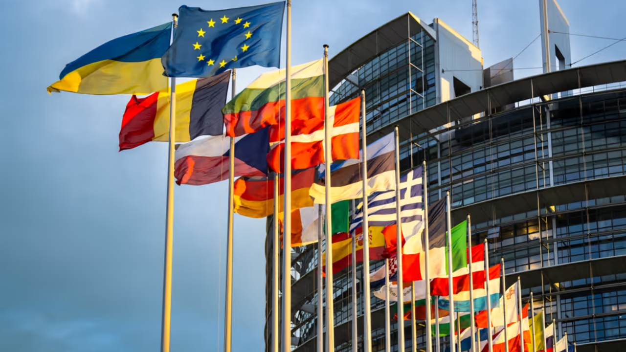 European Union member state flags.