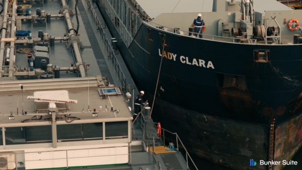 Lady Clara vessel alongside Till Benelux vessel.