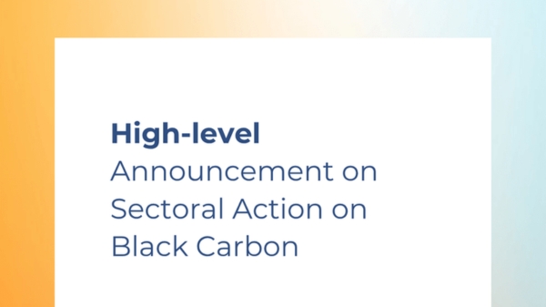 Graphic announcing sectoral action on black carbon.