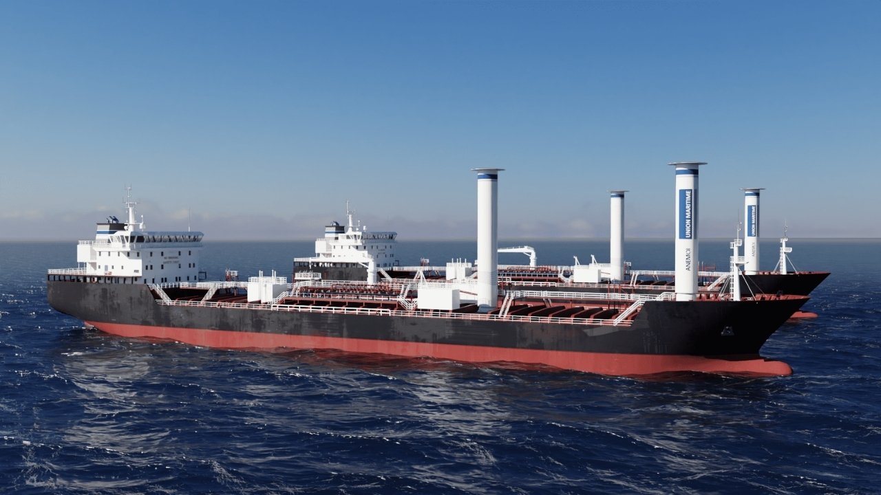 Union Maritime's chemical tankers with Anemoi Rotor Sails.