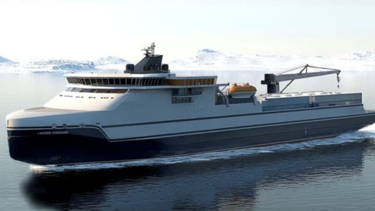 Nuclear-powered multi-role icebreaker design render.