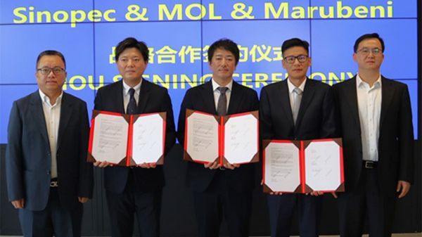 MOL, Sinopec and Marubeni sign MoU.