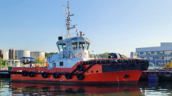 Singapore's first fully electric harbour tug.