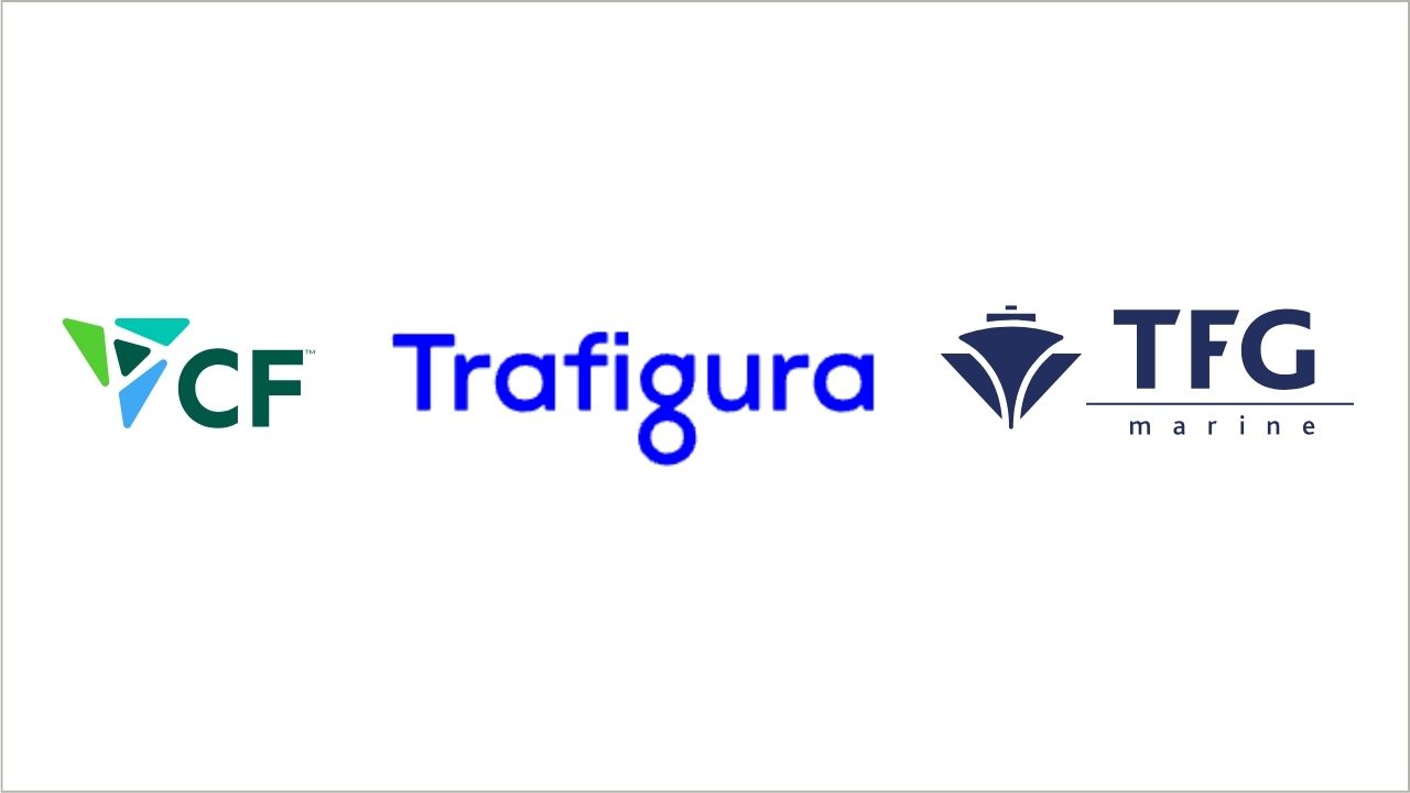 CF Industries, Trafigura, and TFG Marine logos side by side.