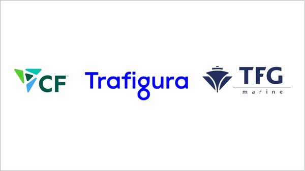 CF Industries, Trafigura, and TFG Marine logos side by side.