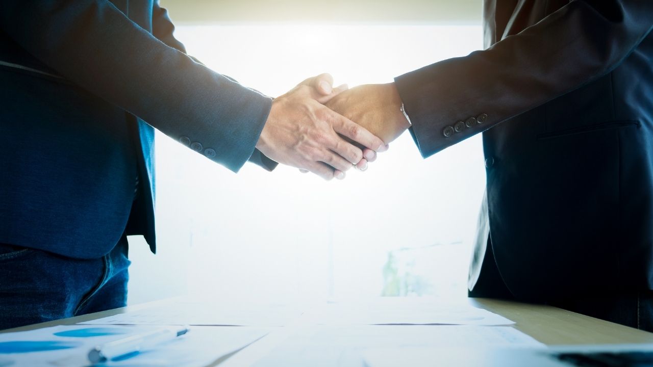 Business handshake.