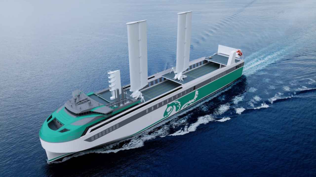 Sleipner RoRo vessel render.