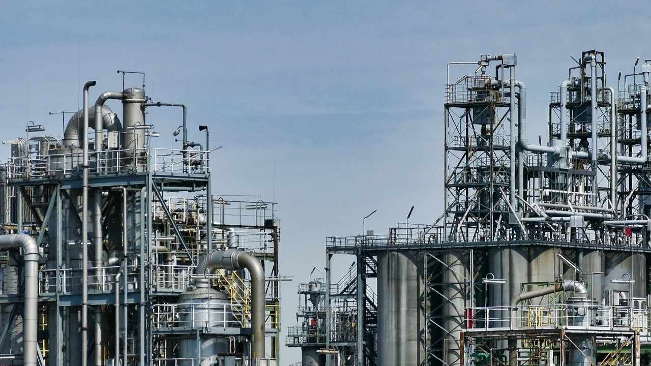 Oil refinery infrastructure.