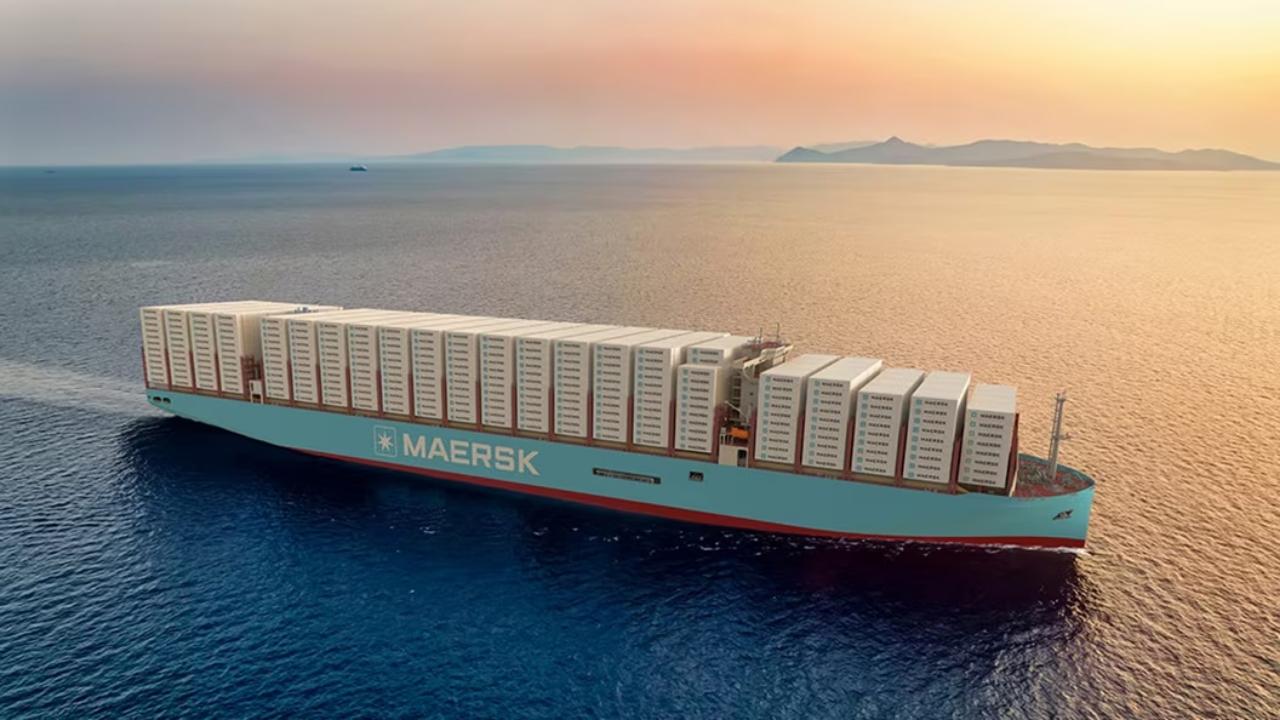 Maersk vessel render.