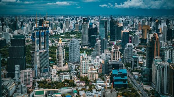 Bangkok city skyline.