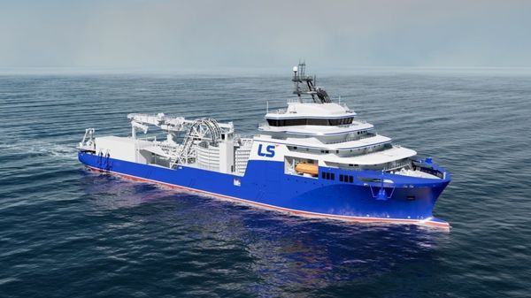 Cable lay vessel (CLV) render.