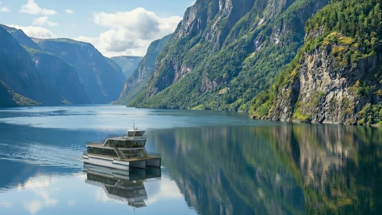 Brim Explorer’s fully electric passenger vessel concept render