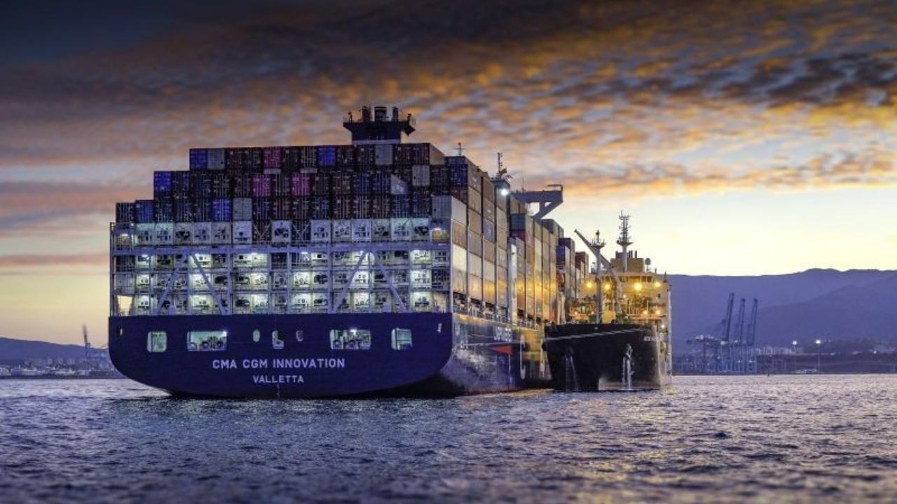 CMA CGM Innovation ship-to-ship transfer.