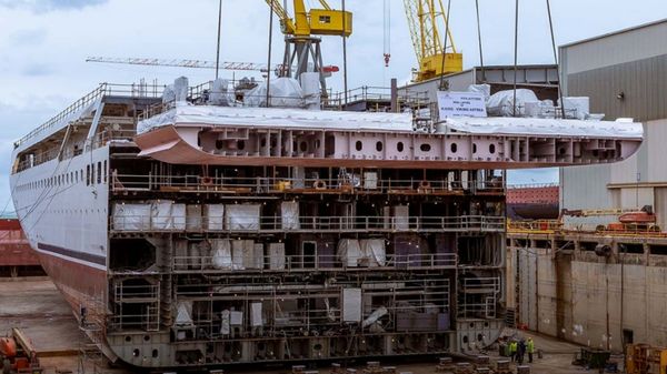 Keel-laying ceremony of Viking Astrea.
