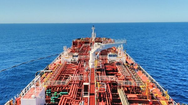 Deck view of Hafnia Larvik at sea.
