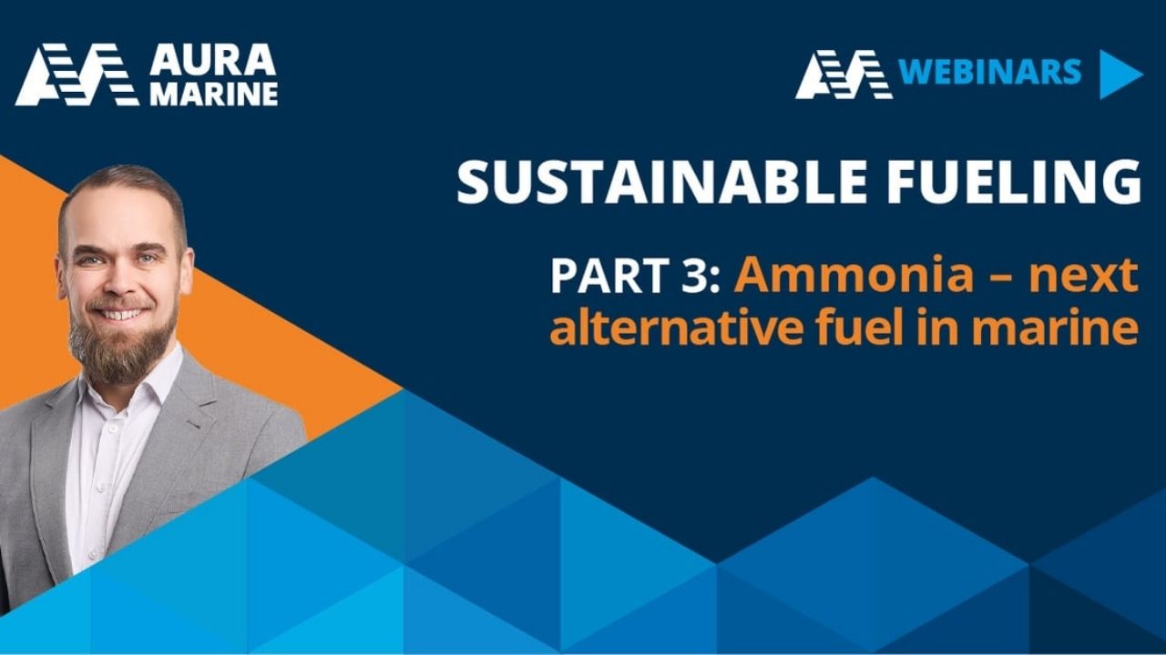 Auramarine webinar on ammonia as marine fuel.